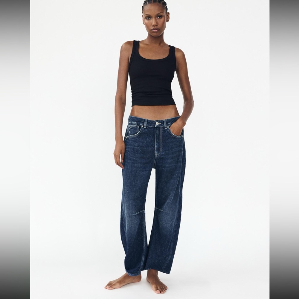 Zara relaxed mid waist balloon jeans 8197/218/401